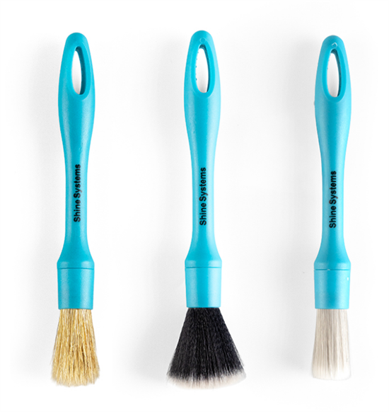 Shine Systems Detail Brush Kit - набор профессиональных кистей для автомобиля, 3шт. SS924