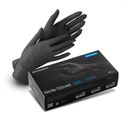 Shine Systems Nitrile Gloves - защитные универсальные нитриловые неопудренные перчатки, размер "L", цвет черный 100 шт SS413